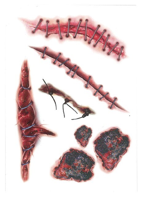 【即納】【在庫あり】キズとケガの特殊メイクシール　（縫合1）　■　パーティー　飾り　アメリカ雑貨　店舗装飾　ハロウィン雑貨　仮装_画像2