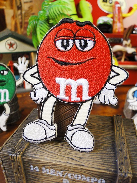 m&m's　キャラクターワッペン　Mサイズ　（レッド）　■　アメリカン雑貨　アメリカ雑貨_画像1