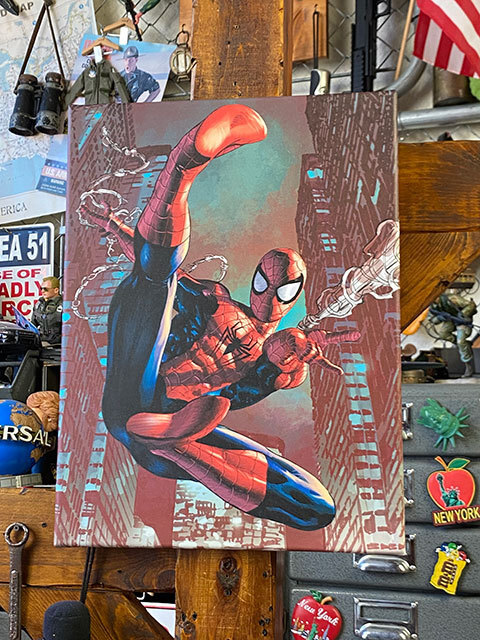 ma- bell comics Spider-Man canvas art ( web sling * New York ) # american miscellaneous goods America miscellaneous goods 