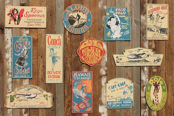 昔のアドバタイジング　ハワイアンウッドサイン　（キラウエア・ボルケーノ）　アメリカ雑貨　アメリカン雑貨　壁掛け　木製看板_画像4
