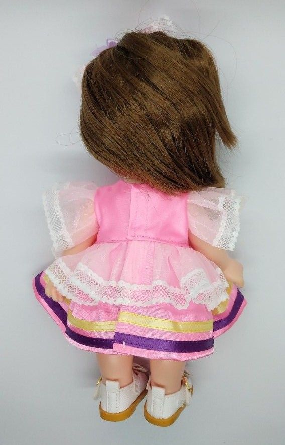 メルちゃん ソランちゃんサイズ　ハンドメイド　  ピンクのショートドレス＆髪飾り　S4-92