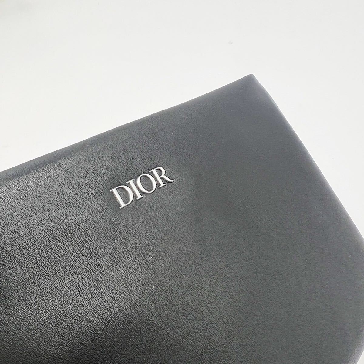 【未使用級】DIOR ディオール セカンドバッグ クラッチバッグ ポール レザー ビジネス レディース メンズ ブラック 黒 千鳥柄 箱付 1円〜_画像9