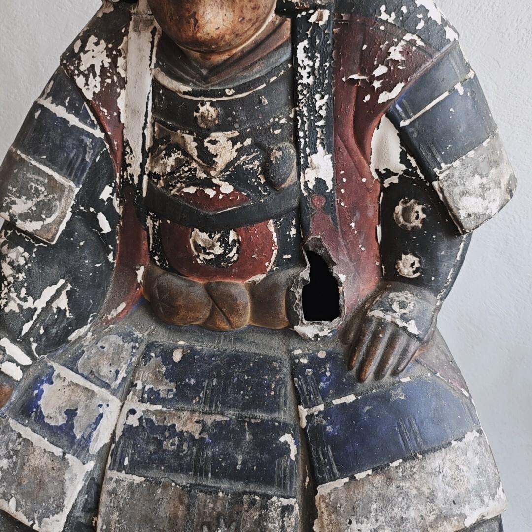 蔵出 骨董 武者 侍 武士 土人形 紙人形 詳細不明 当時物 古い 蔵出 骨董 武者 侍 武士 土人形 紙人形 詳細不明 当時物 古い