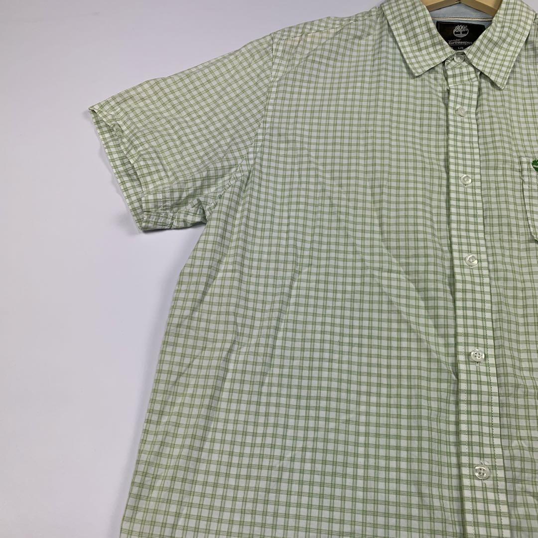 timberland Timberland мужской рубашка с коротким рукавом проверка L хлопок хлопок 100% рубашка .... в клетку общий рисунок Logo лето 