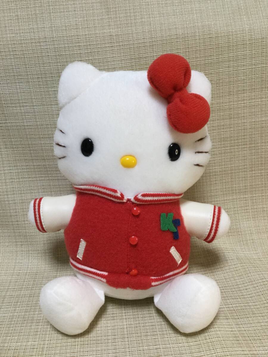 ぬいぐるみ ハローキティ スカジャン(？) レッド(赤) 【Sanrio/サンリオ】 2000年 マスコット キティちゃん ジャケット_画像1