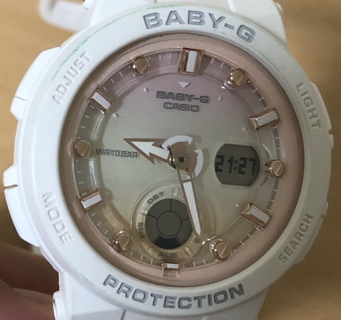 296-1316 CASIO カシオ Baby-G レディース腕時計　白　ホワイト　ラバーベルト　BGA-1020 BGA-250 稼働品_画像3