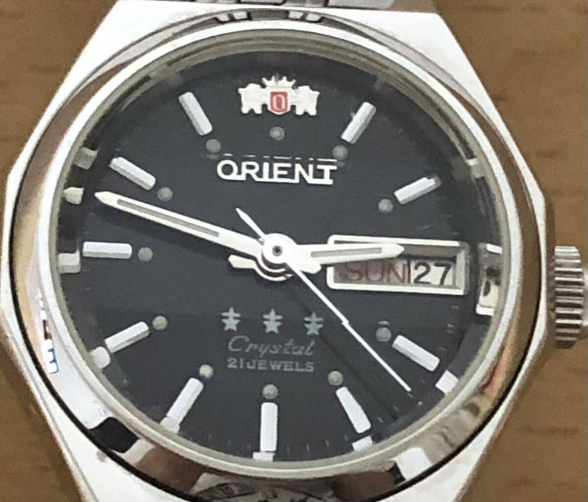 308-0255 ORIENT オリエント　レディース腕時計　金属ベルト　自動巻き 21 JEWELS NQ09-02 動作確認済み_画像1