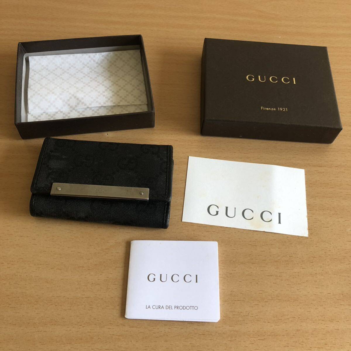 296-0123 GUCCI グッチ キーケース 黒　ブラック　127048_画像1