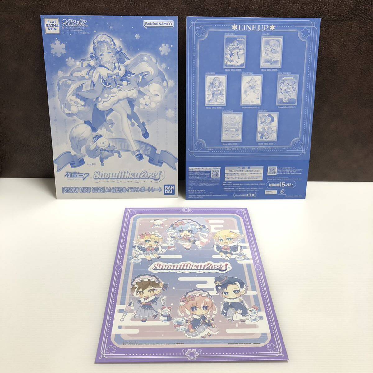  m276-0033-15 初音ミク 雪ミク SNOW MIKU 2023 A4台紙付きイラストポートレート 一番くじ ラバーチャーム ミニ色紙_画像2