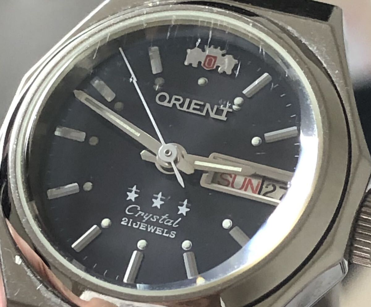 308-0255 ORIENT オリエント　レディース腕時計　金属ベルト　自動巻き 21 JEWELS NQ09-02 動作確認済み_画像8
