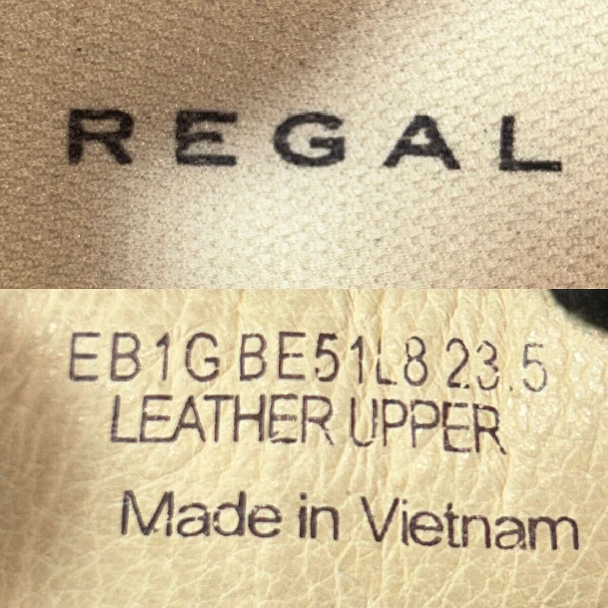 【新品同様】REGAL リーガル レザースニーカー カジュアル 23.5cm ブラック ＊CNの画像10