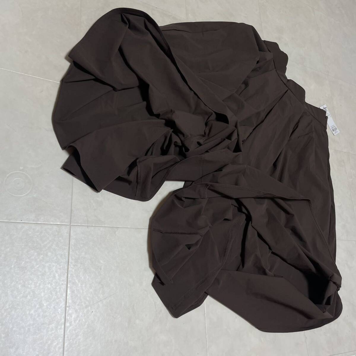 [ tag attaching / regular price ¥16060-] Kumikyoku kumikyoku nylon wide pants Brown lady's size inscription 6 XL corresponding *15