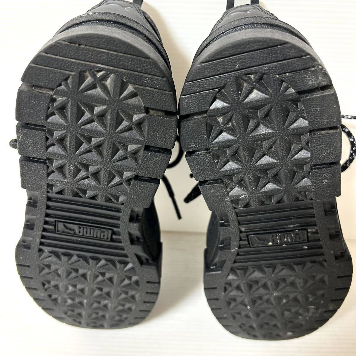 [ как новый ]PUMA Mayze RF 383729-02 Puma meiz спортивные туфли толщина низ платформа 22.5cm черный *BA