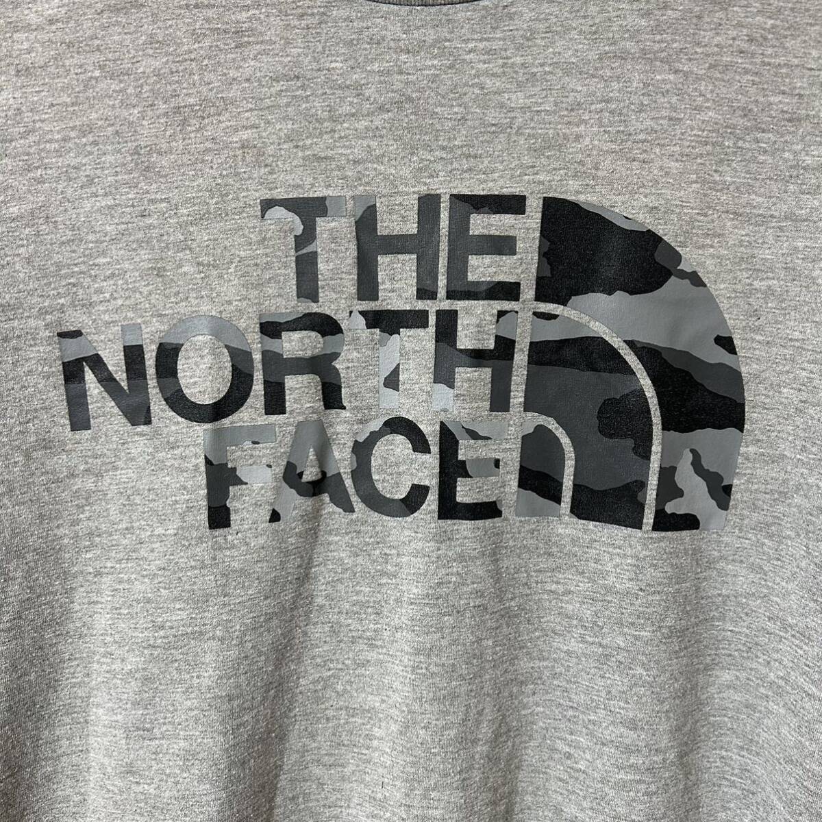 THE NORTH FACE ノースフェイス カモフラージュロゴティー NT31793 半袖Tシャツ Lサイズ　グレー　＊58_画像2