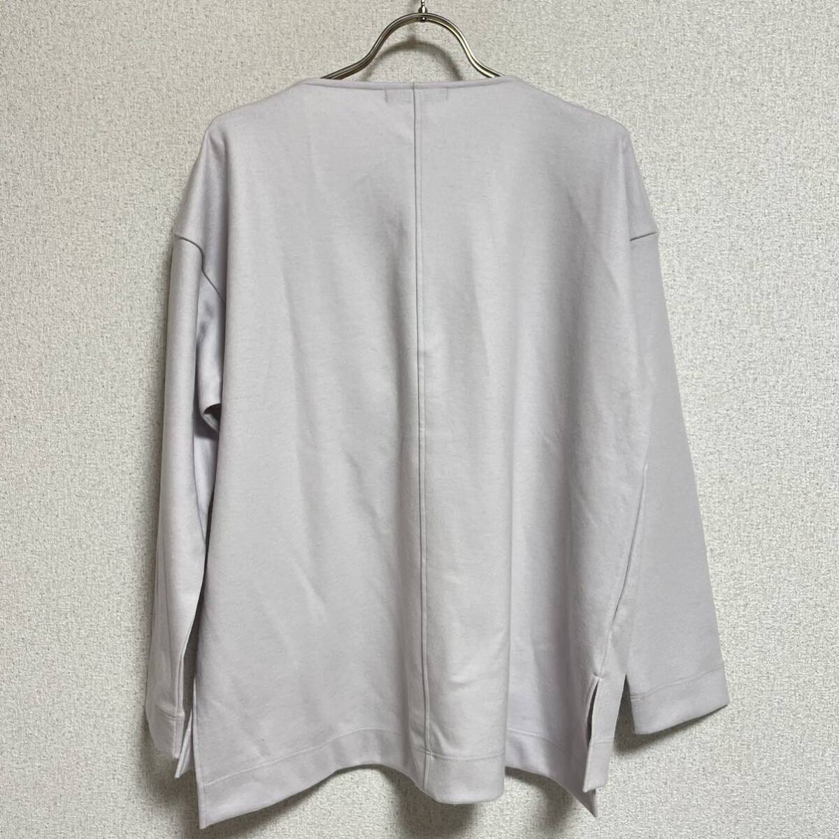 【タグ付き/定価19,800-】LAUTREAMONT ロートレアモンVネックプルオーバー ノーカラーカットソー パープル レディース サイズ38 M相当 ＊23_画像3