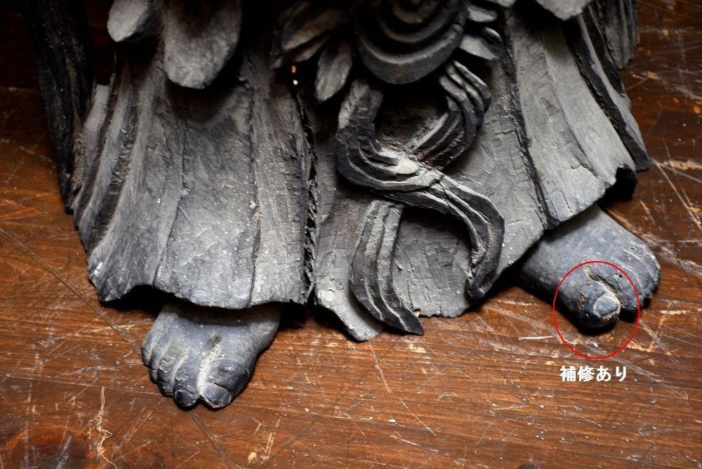 【蔵A1167】仏教古美術　木彫十一面像　鎌倉様式　一木造り　107ｃｍ_画像9