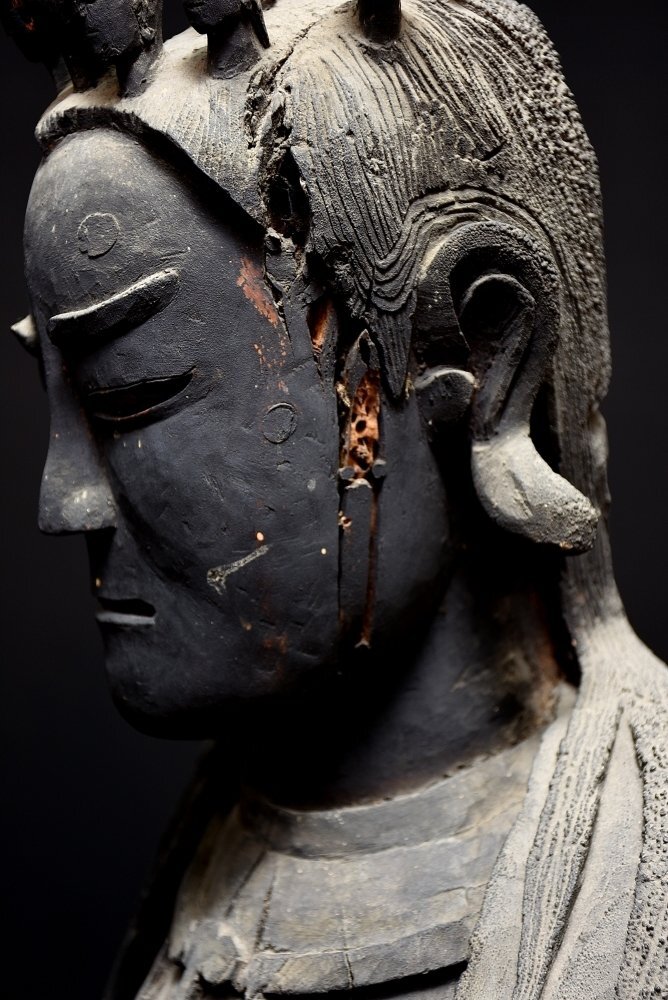 【蔵A1167】仏教古美術　木彫十一面像　鎌倉様式　一木造り　107ｃｍ_画像5