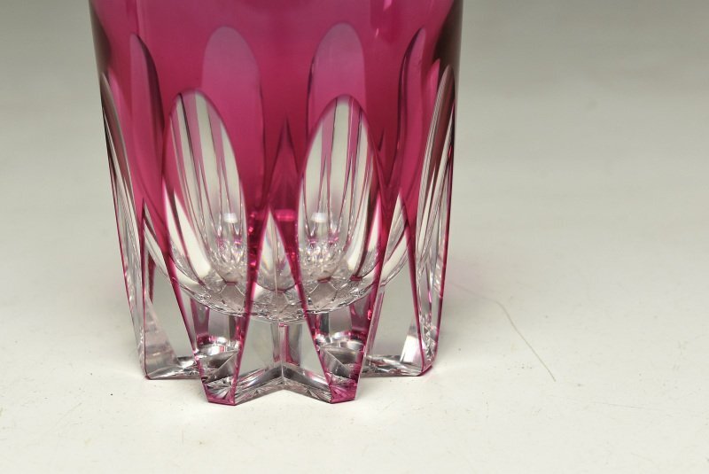 【蔵A2395d】HOYA　ホヤクリスタル　色被せ切子　最高級ロックグラス　rystal glass Tumblr Collection　箱付_画像7