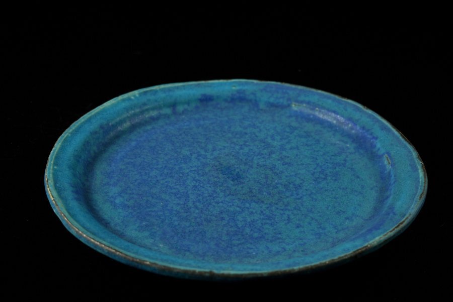 【蔵A3515g3】信楽焼 作家物 ペルシャ釉 大皿 プレート 二点の画像2