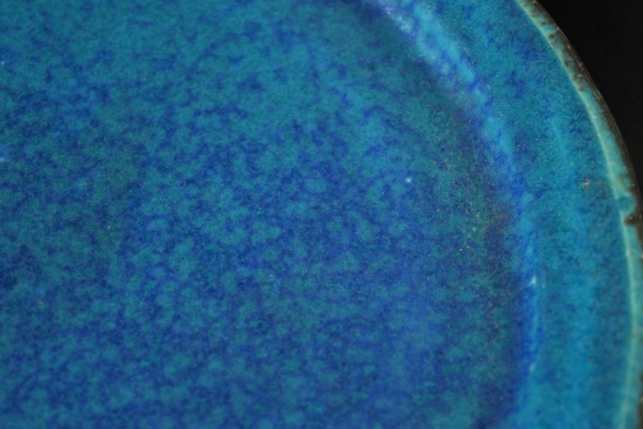 【蔵A3515g3】信楽焼 作家物 ペルシャ釉 大皿 プレート 二点の画像9