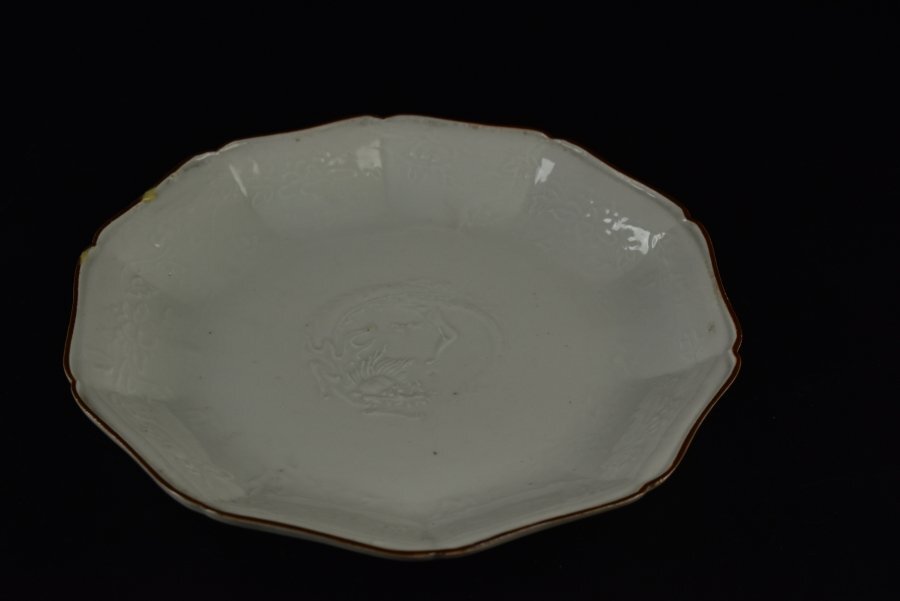 【蔵c6113c】中国古美術　白南京　龍文　六寸皿　中皿_画像3