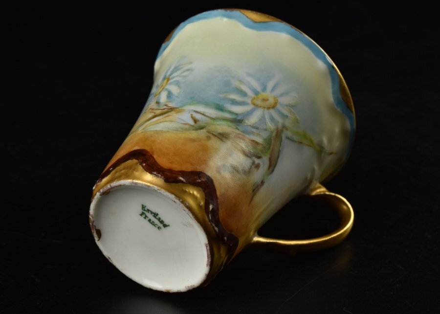 [ магазин A2038f] Haviland Limo -ju Франция античный cup & блюдце 