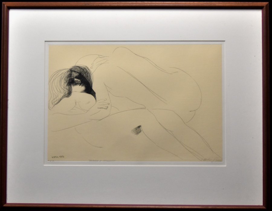 【蔵A3484a】エミリオ・グレコ　銅版画　裸婦　1974_画像1