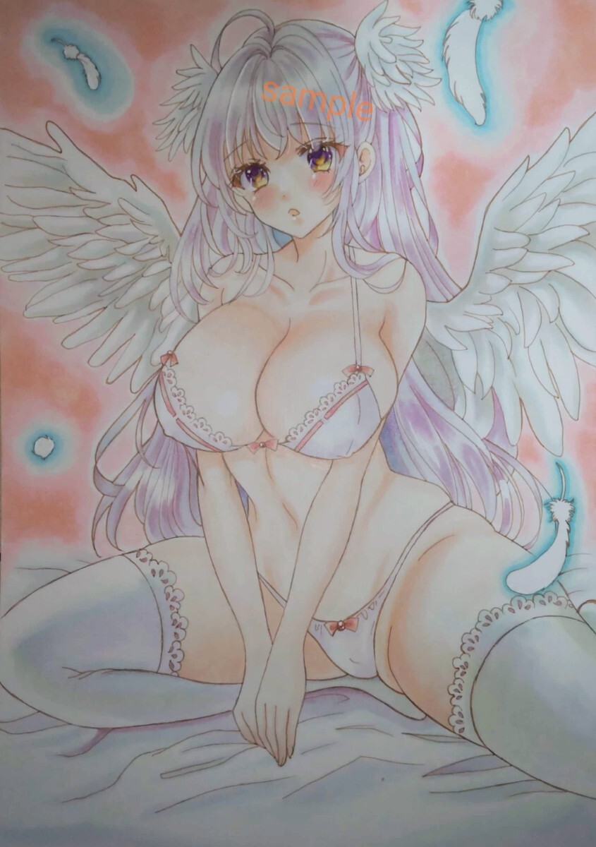  hand-drawn illustrations original underwear angel Chan A5