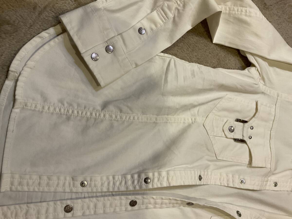 新品 難あり(点シミ有) ニコル クラブフォーメン シャツ ジャケット サイズ 46 M オフホワイト 白の画像5