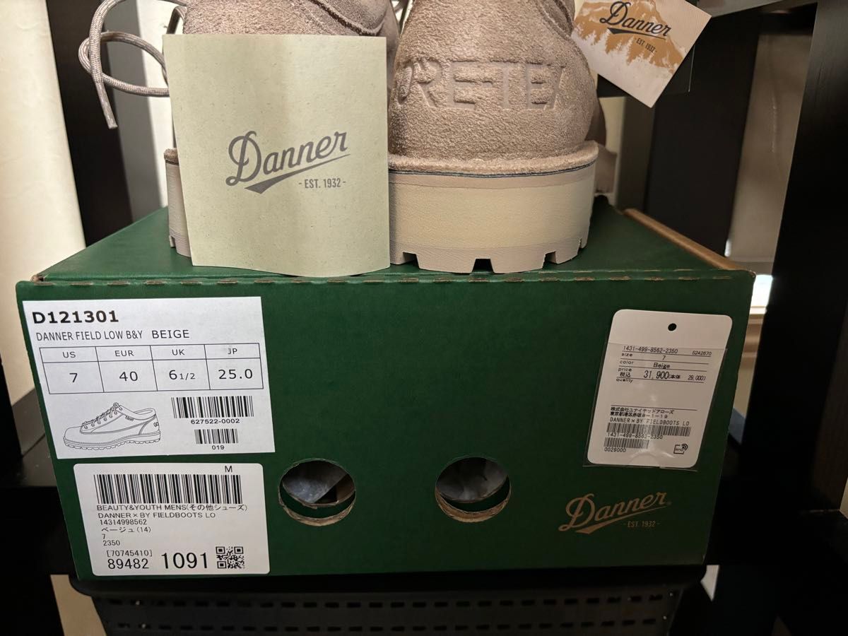 未使用 DANNER FIELD LOW B&Y BEIGE US7 ダナー フィールド ロー BEAUTY&YOUTH  別注