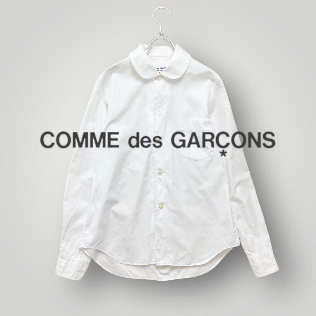 [良品] COMME des GARCONS COMME des GARCONS コムデギャルソン コムコム 長袖 ホワイト シャツ 丸襟 XS_画像1