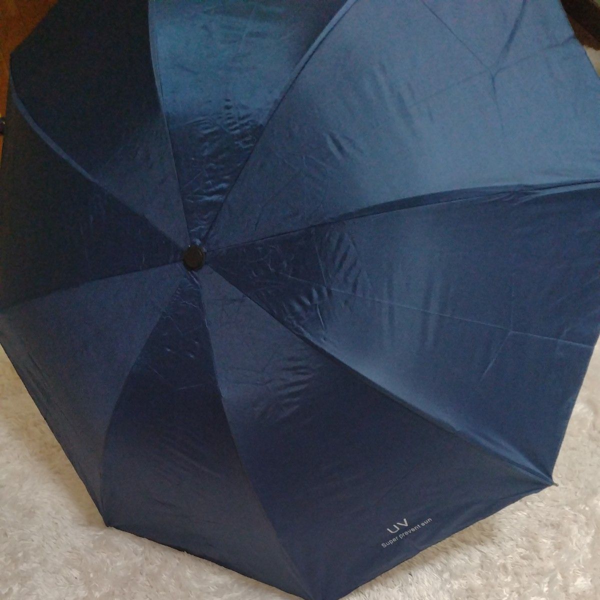 折りたたみ傘 晴雨兼用 梅雨対策 雨傘 手動 ネイビー 男女兼用
