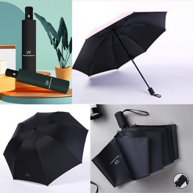 折りたたみ傘 ワンタッチ 自動開閉 晴雨兼用 紫外線 黒　メンズ レディース