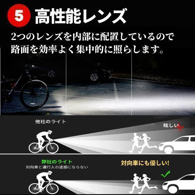 自転車 ライト USB充電式 LED 防水 らいと ヘッドライト ヘルメット