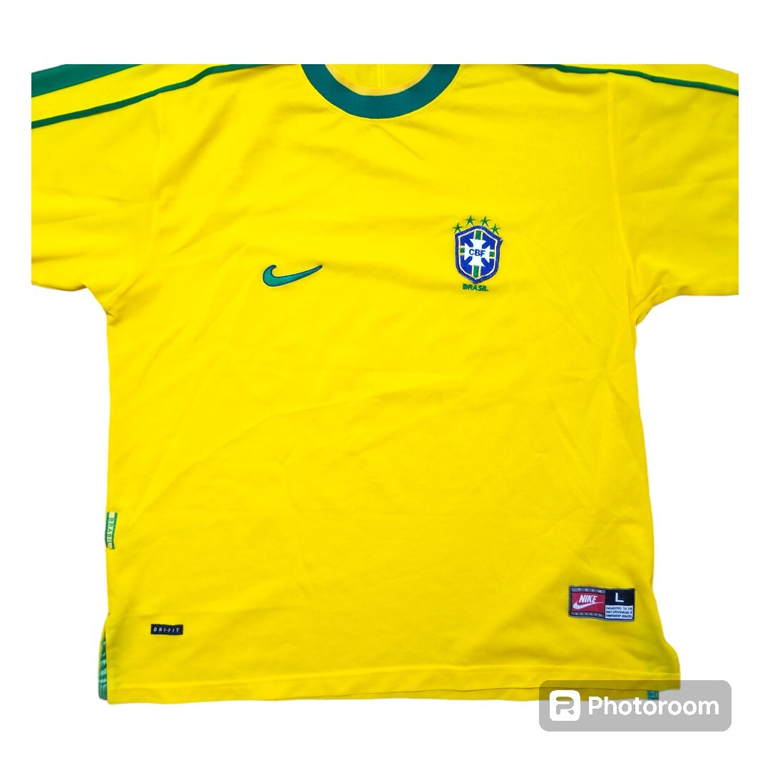 ナイキ　NIKE　メンズ　サッカー　ブラジル代表レプリカユニフォーム　1998年W杯モデル　Lサイズ　古着_画像4