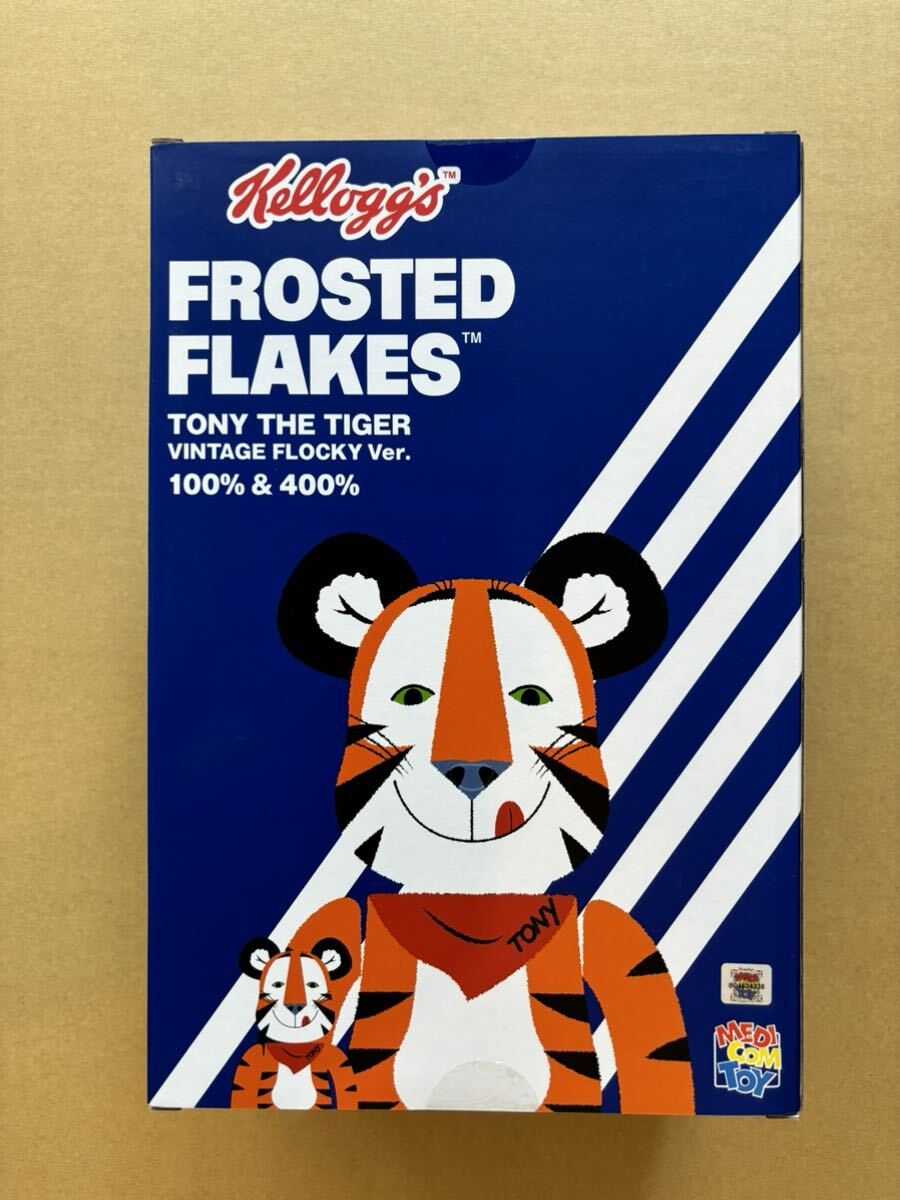 新品 BE@RBRICK TONY THE TIGER VINTAGE FLOCKY Ver. 100％ & 400％ MEDICOM TOY ベアブリック kaws カウズ BASQUIAT Kellogg ケロッグ_画像6