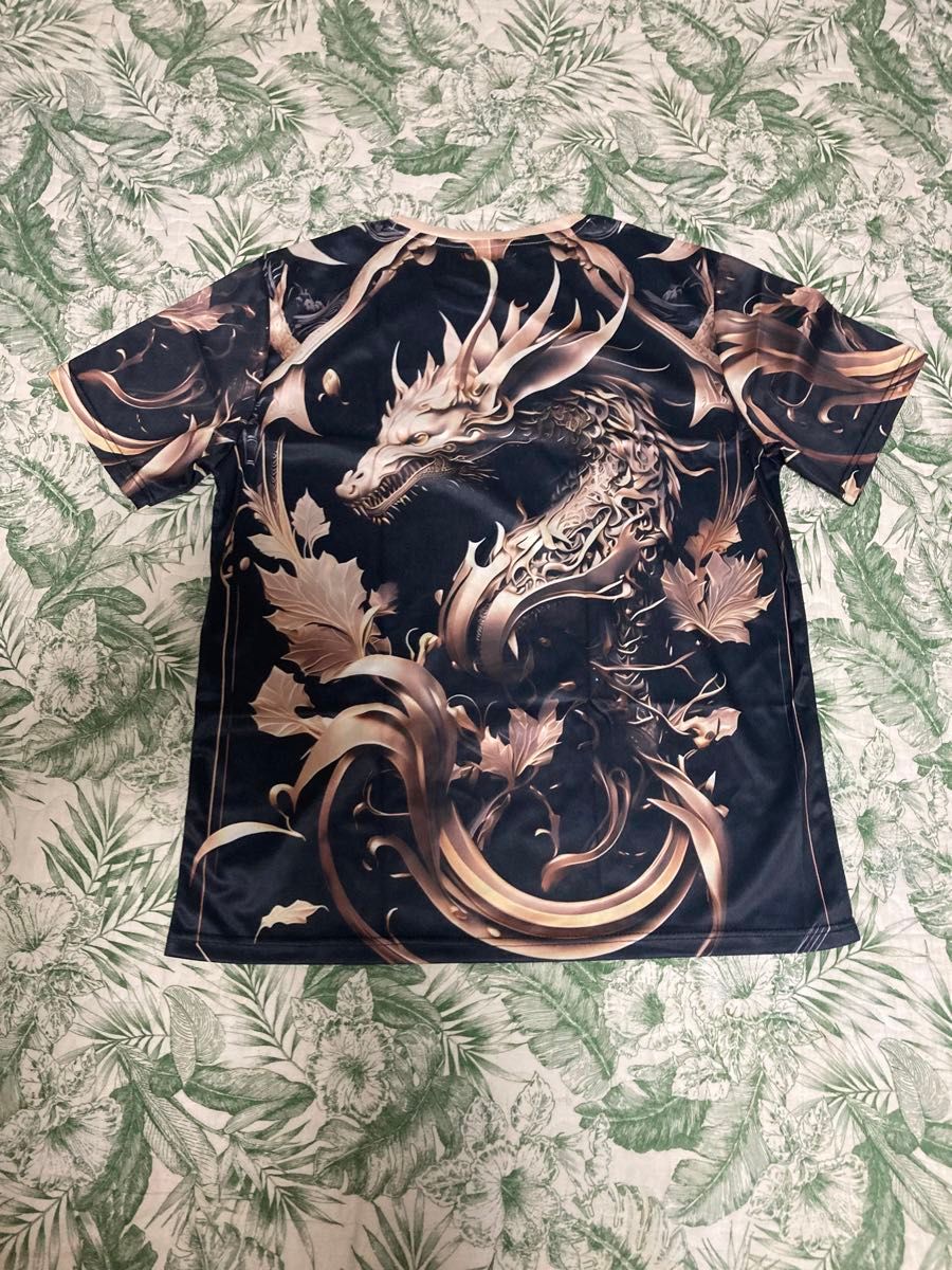 Men's Dragon Print Tシャツ、カジュアルな半袖クルーネックティー、アウトドア用の男性服