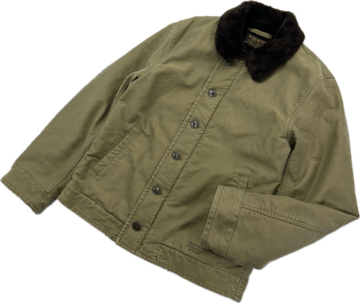 WACKO MARIA ☆ パラダイス東京 ステンシル N-1 デッキジャケット カーキ M相当 ミリタリー 裏ボア バイカー 古着 ワコマリア■L305