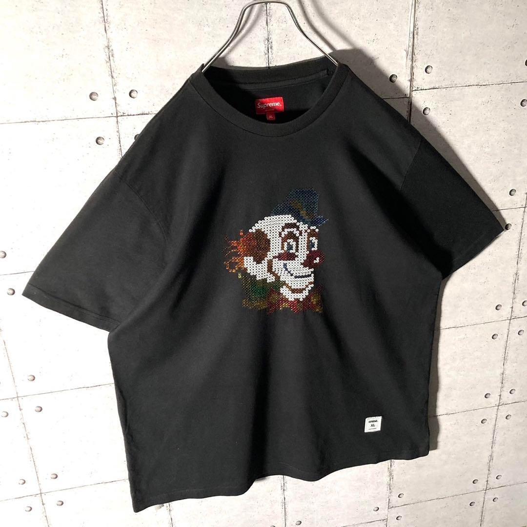 supreme シュプリーム Clown クラウン スパンコール ピエロ Tシャツ 入手困難 赤タグ X L黒 ブラック　6726_画像6