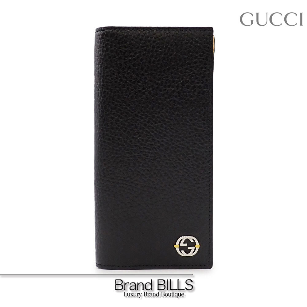 未使用品 GUCCI グッチ インターロッキングG ロングウォレット 長財布 610467 ブラック イエロー バイカラー_画像1