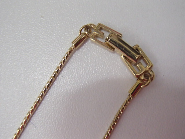 #60655【中古品】ジバンシー GIVENCHY ネックレス ハート ロゴ ラインストーン ブランドアクセサリー ゴールドカラーの画像4