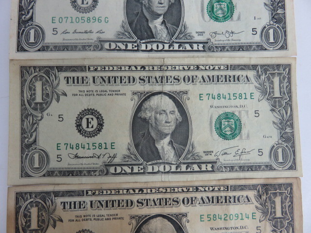 A59548　アメリカ合衆国　USAドル　ドル紙幣　1ドル ×3枚　合計3ドル_画像3