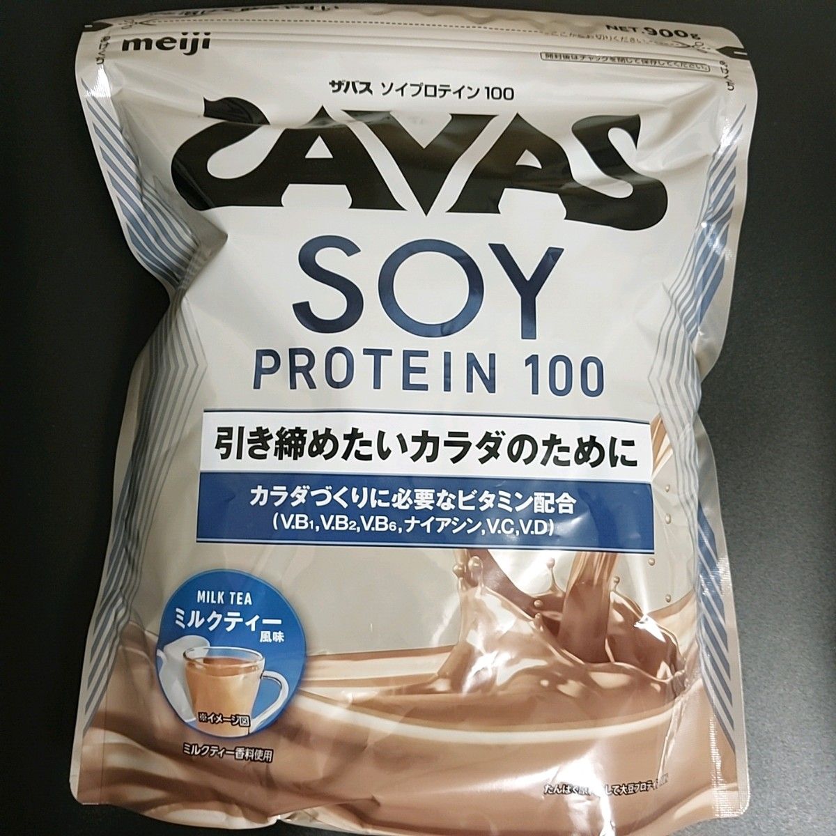 未開封 meiji SAVAS SOY PROTEIN 100 ミルクティー風味 900g