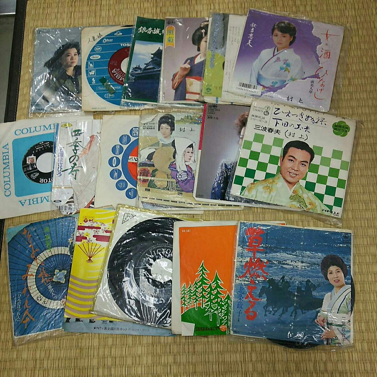 テイチク コロムビア レコード ディスク 大量 セット レコード盤 民謡 歌謡 演歌 ジャパニーズ 希少 当時物 中古 ジャンク _画像2