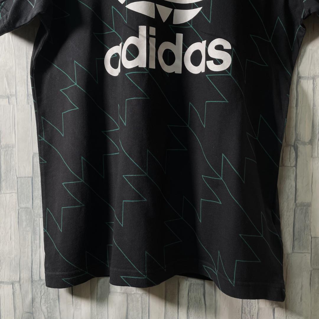 【総柄好デザイン】adidas Tシャツ ビッグトレフォイルロゴ メンズM-L_画像6