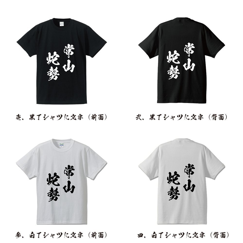 常山蛇勢 (じょうざんのだせい ) 書道家が書く プリント Tシャツ S M L XL XXL 120 130 140 150 G-S G-M G-L 【 四字熟語 】_画像2