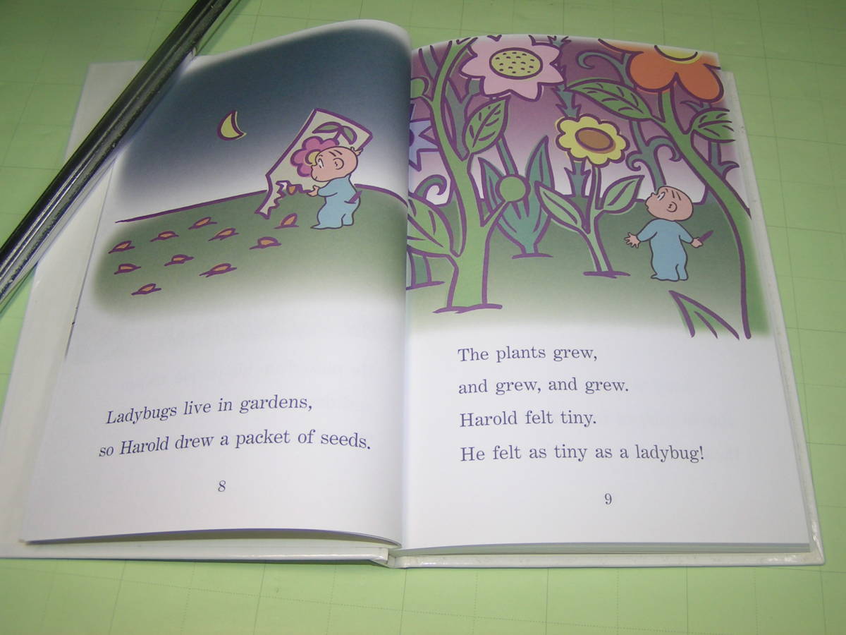 英語 洋書 絵本 【 a 「HAROLD and the PURPLE CRAYON」 TREASURY ハロルドと紫のクレヨンの宝物庫 4話入 】Valerie Garfield _画像7