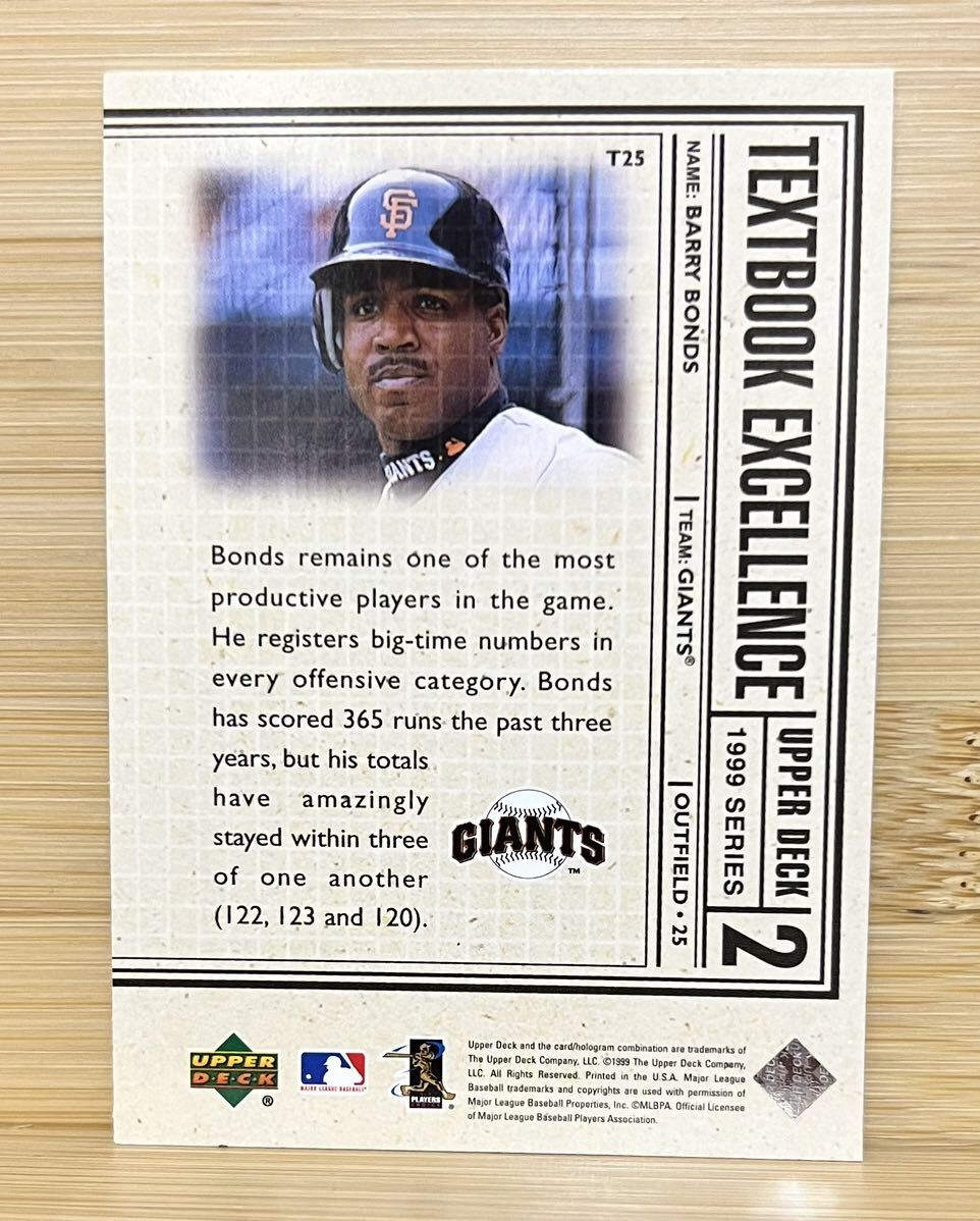 1999 Upper Deck Textbook Excellenceバリー・ボンズ Barry Bonds #T25_画像2