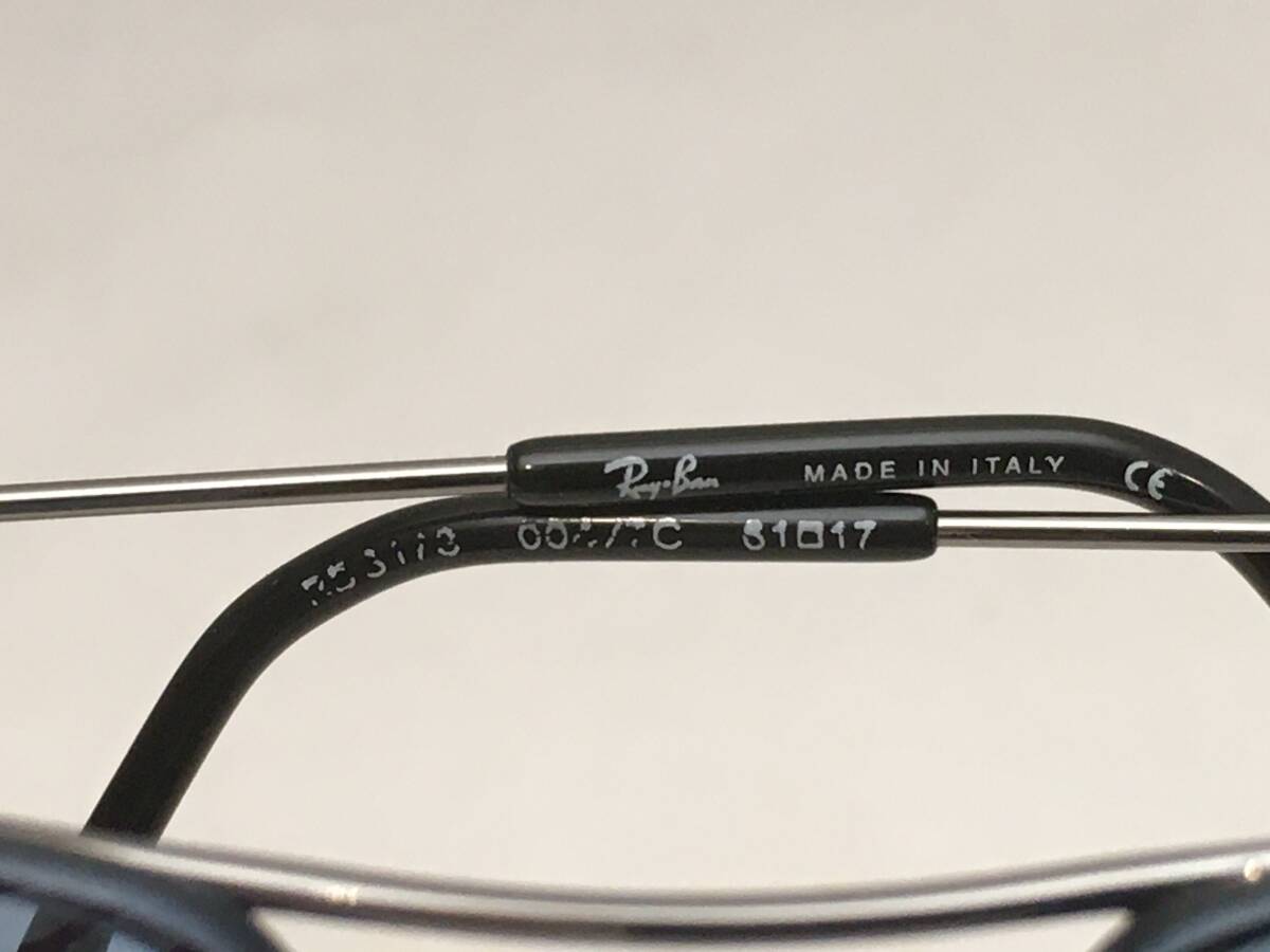 ■Ray-Ban レイバン RB3173 004/7C 61□17 サングラス ブルーの度なしレンズ メガネフレーム 眼鏡 ケース付き イタリア製■の画像7