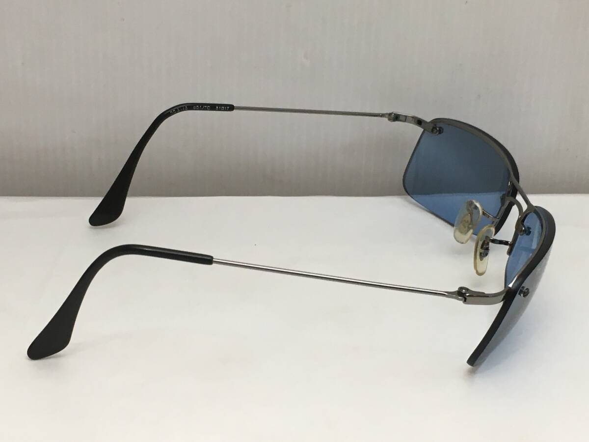 ■Ray-Ban レイバン RB3173 004/7C 61□17 サングラス ブルーの度なしレンズ メガネフレーム 眼鏡 ケース付き イタリア製■の画像3